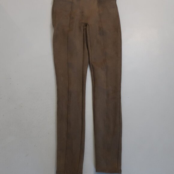 Womens SPANX Tan Faux Suede Skinny Pants XS - Picture 6 of 9
